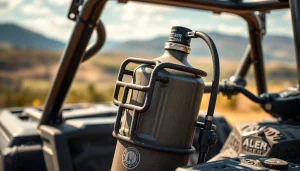 Securely fasten your gas bottle holder designed for outdoor adventures with robust features and sturdy design.