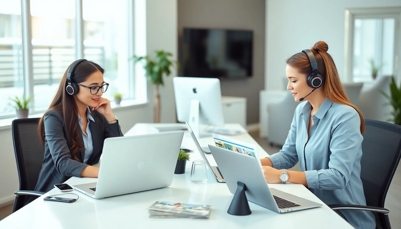 Showcasing the best virtual assistant services for real estate agents in a collaborative office environment.