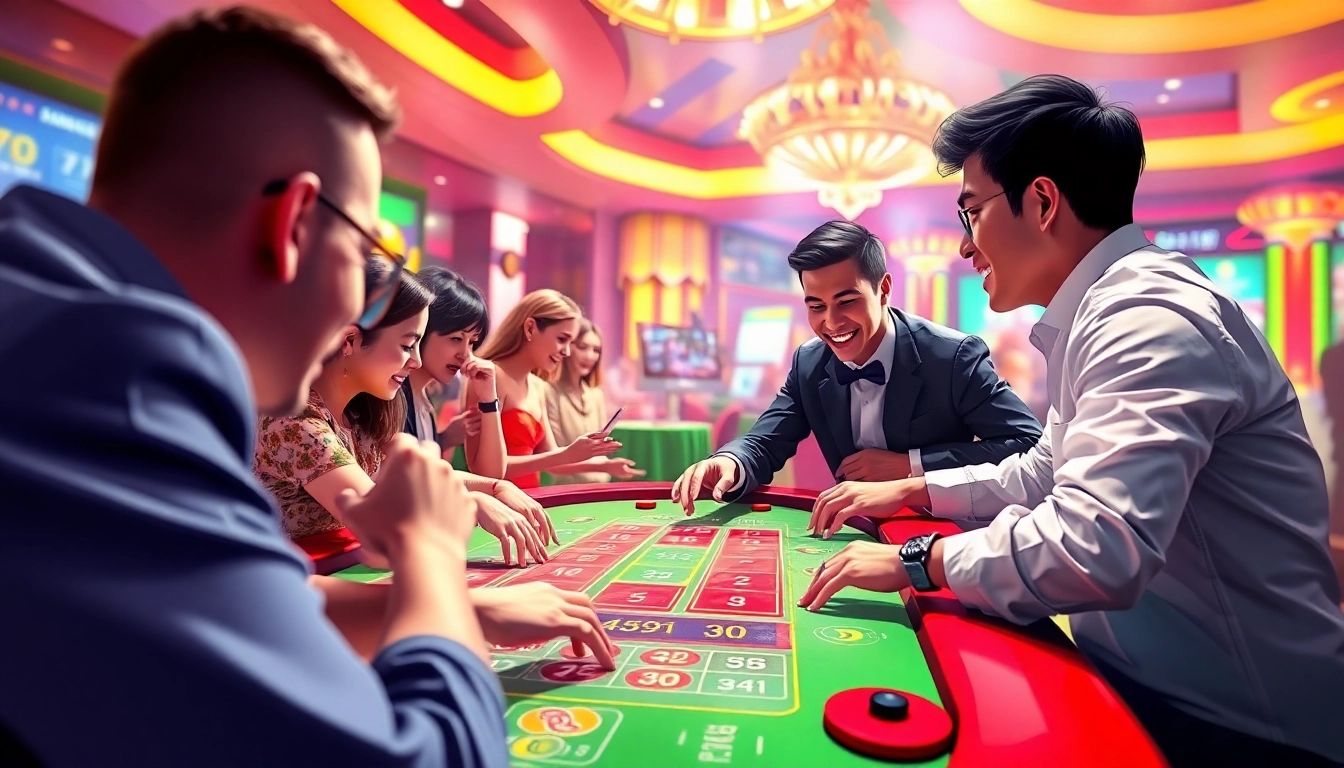 Engage with the Daman color game featuring vibrant red and green colors at a lively casino table.