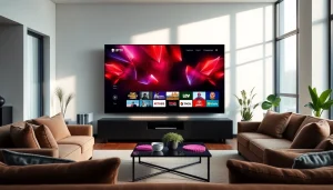 Watch engaging IPTV Suisse content in a modern living room setup.