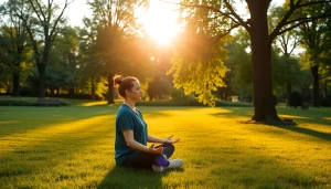 Enhance your relaxation with healthlifeherald.com through mindful meditation in a peaceful park.