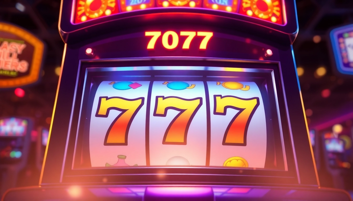 Engaging slot machine featuring สล็อต777 symbols, inviting players to experience thrilling gameplay.