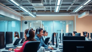 Call centers in Tijuana, Mexico, featuring a professional team assisting customers with advanced technology.