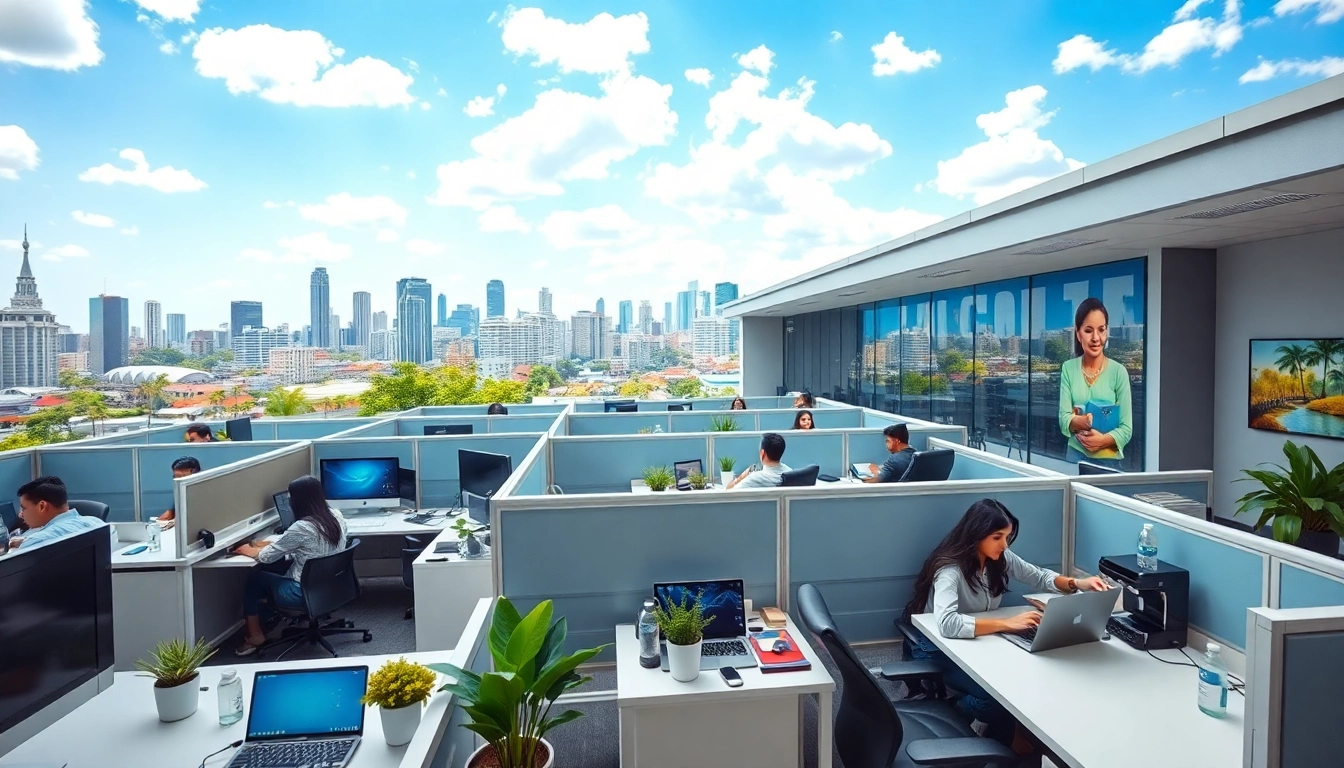 Find ideal office for rent in bangalore, showcasing modern workspace with engaged employees.